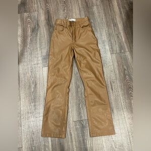 Stylish Tan Faux Leather Pants - Abercrombie